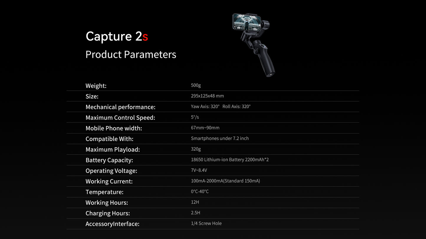 FUNSNAP Capture 2s 3-Axis Gimbal Stabilizer
