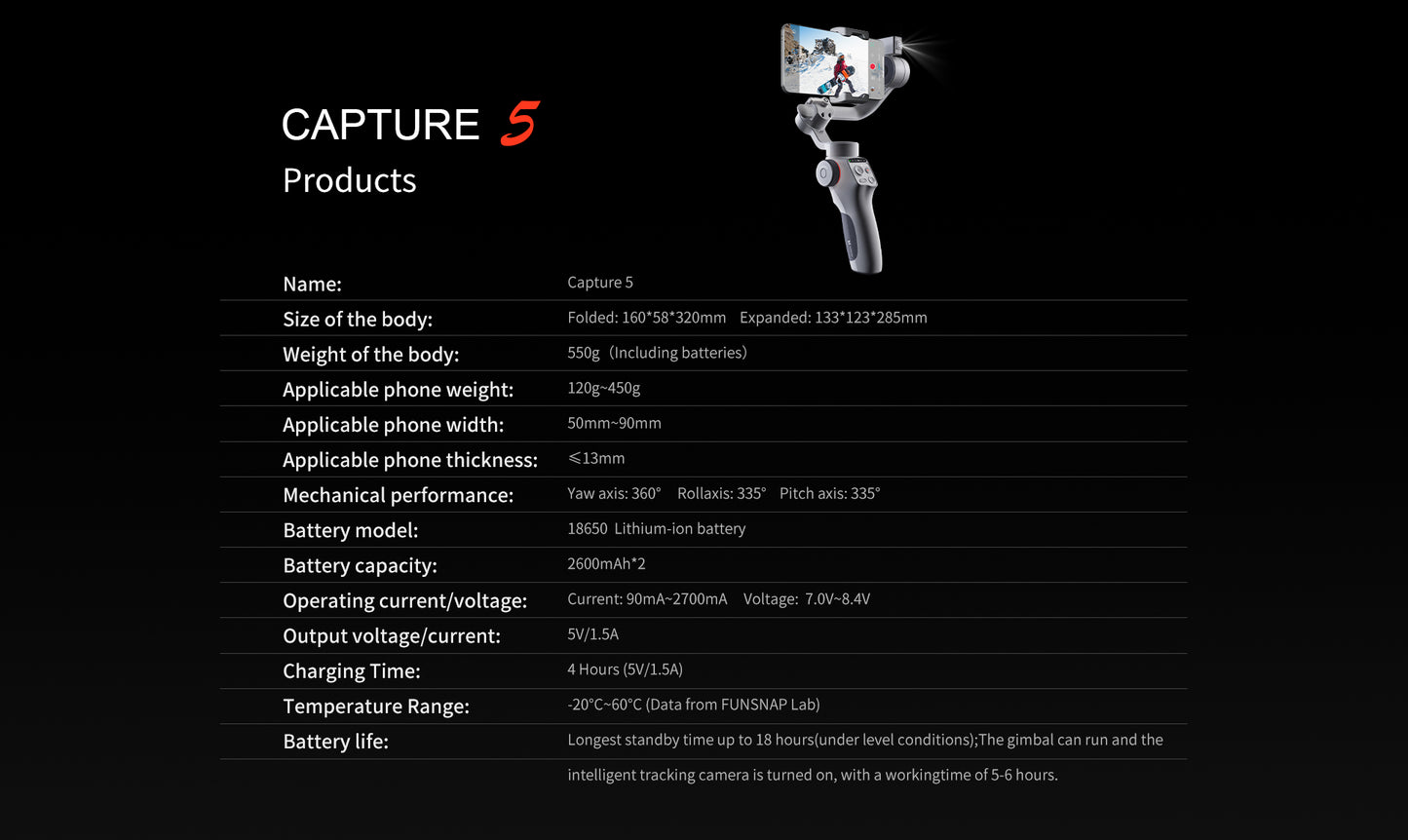 FUNSNAP C05 Kit Gimbal Stabilizer
