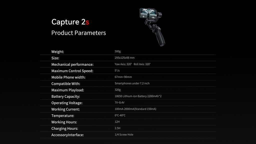 FUNSNAP Capture 2s 3-Axis Gimbal Stabilizer