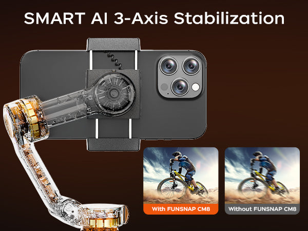 FUNSNAP CM8 | AI Version| Foldable Smartphone Gimbal Stabilizer