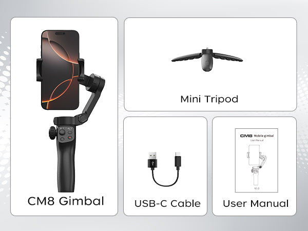 FUNSNAP CM8 | AI Version| Foldable Smartphone Gimbal Stabilizer