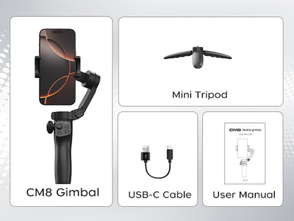 FUNSNAP CM8 | AI Version| Foldable Smartphone Gimbal Stabilizer