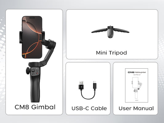 FUNSNAP CM8 | AI Version| Foldable Smartphone Gimbal Stabilizer